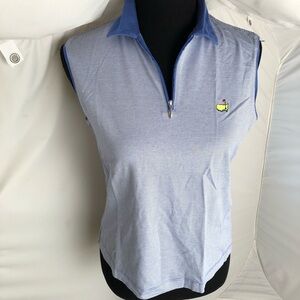 Magnolia Lane Masters blue zip sleeveless top M